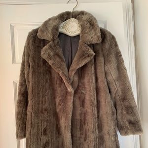 Coat, faux fur, grey, warm & cozy